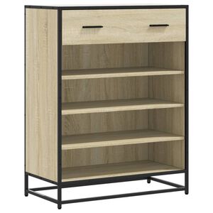 vidaXL sonoma t&ouml;lgy sz&iacute;nű szerelt fa &eacute;s f&eacute;m cipőszekr&eacute;ny 75x38x97,5 cm