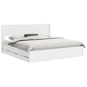 vidaXL &Aacute;gykeret t&aacute;rol&oacute;val &eacute;s fejt&aacute;ml&aacute;val Feh&eacute;r 200 x 200 cm Szerelt Fa
