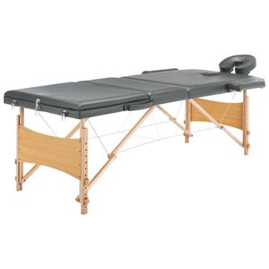 vidaXL 3 z&oacute;n&aacute;s antracitsz&uuml;rke massz&aacute;zsasztal fa v&aacute;zzal 186 x 68 cm
