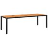 vidaXL fekete ak&aacute;cfa &eacute;s polyrattan kerti asztal 250 x 100 x 75 cm