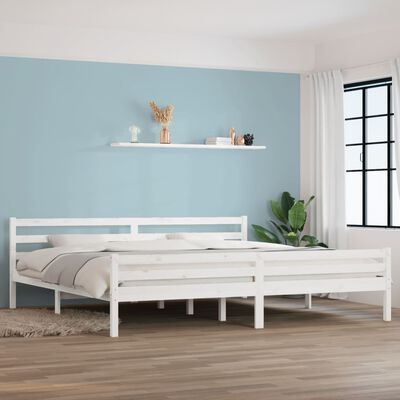 vidaXL fehér tömör fa ágykeret 200x200 cm