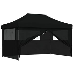 vidaXL Partys&aacute;tor 292 x 440 x 315 cm Fekete Oxford Sz&ouml;vet