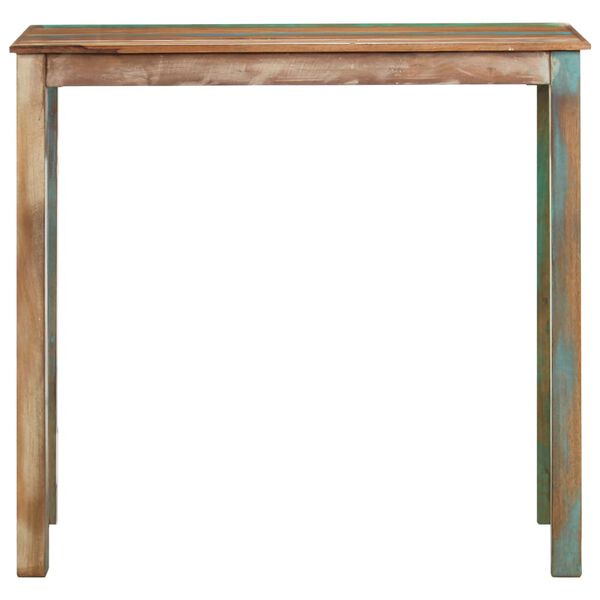 vidaXL 5 r&eacute;szes t&ouml;m&ouml;r &uacute;jrahasznos&iacute;tott fa &eacute;s val&oacute;di bőr b&aacute;rszett