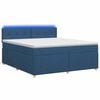 vidaXL Boxspring &aacute;gy matraccal LED szalagokkal K&eacute;k 140 x 200 cm Sz&ouml;vet