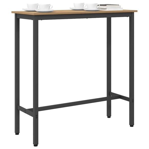 vidaXL asztal Artisan t&ouml;lgy 100 x 40 x 100,5 cm Műszaki fa &eacute;s ac&eacute;l