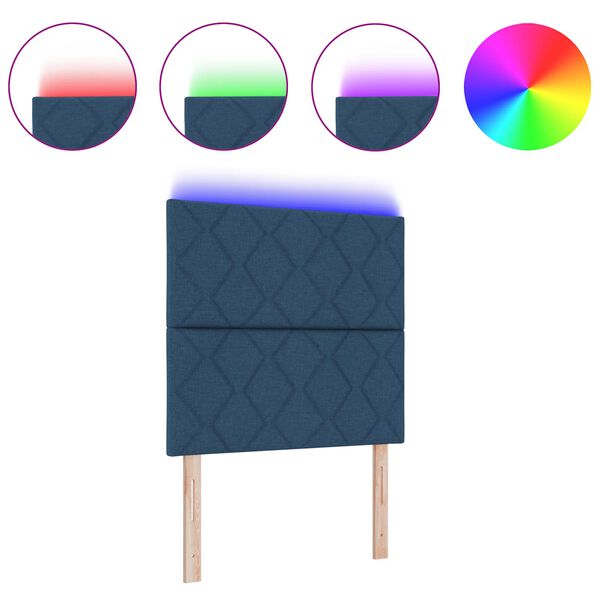 vidaXL Fejtámla LED -es lámpákkal fejtámlával Kék 100 cm szövet