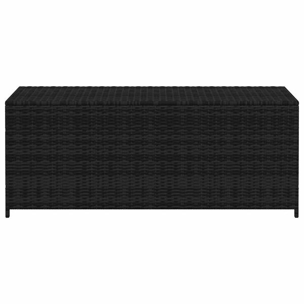 vidaXL fekete polyrattan kerti t&aacute;rol&oacute;l&aacute;da 150 x 50 x 60 cm