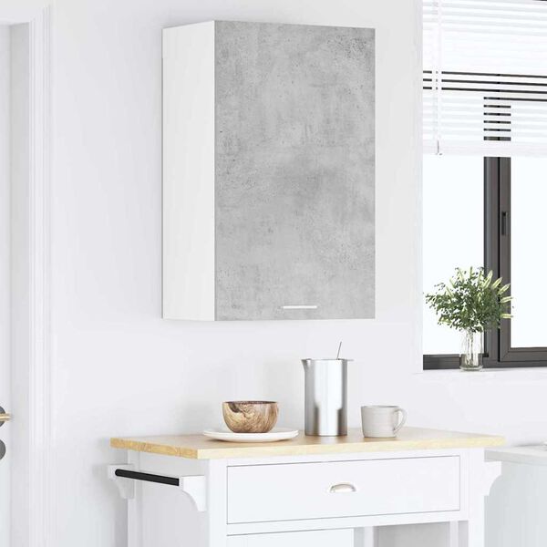 vidaXL F&uuml;ggő szekr&eacute;ny Beton sz&uuml;rke &eacute;s feh&eacute;r 50 x 31 x 80 cm Faanyag