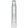 vidaXL 4 db íves horganyzott vas gabion kosár 400x30x140/160 cm