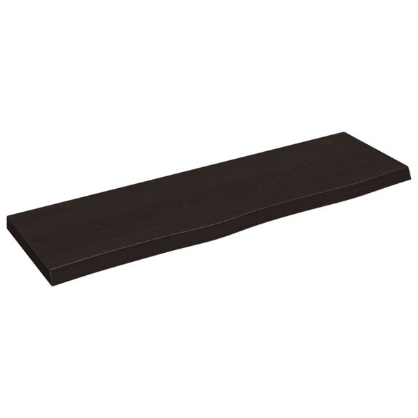 vidaXL sötétbarna kezelt tömör tölgyfa fali polc 100x30x(2-4) cm
