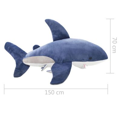 vidaXL fehér cápa kék-fehér színű plüssjáték
