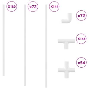 vidaXL PVC Cső 29 pcs Feh&eacute;r PP &eacute;s PE