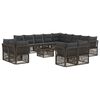 vidaXL Kerti Kanap&eacute; Szett 14 pcs Sz&uuml;rke polirattan