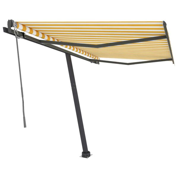 vidaXL s&aacute;rga-feh&eacute;r automata p&oacute;zn&aacute;s napellenző 350 x 250 cm