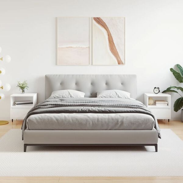 vidaXL 2 db fehér szerelt fa éjjeliszekrény 40 x 35 x 50 cm