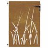 vidaXL fűmintás corten acél kerti kapu 85 x 125 cm