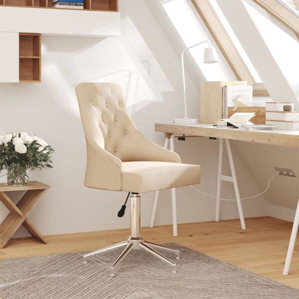 vidaXL kr&eacute;msz&iacute;nű sz&ouml;vetbor&iacute;t&aacute;s&uacute; forg&oacute; &eacute;tkezősz&eacute;k