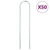 vidaXL 50 db U-alak&uacute; horganyzott ac&eacute;l f&ouml;ldc&ouml;vek 20 x 3,5 cm