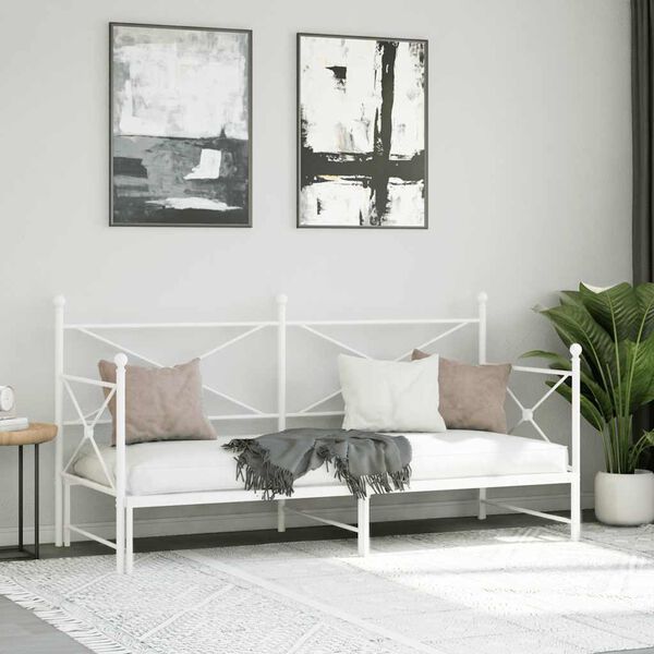 vidaXL Daybed with Trundle without Mattress White 80x200 cm ac&eacute;l