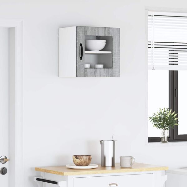 vidaXL Konyhaszekr&eacute;ny polcokkal Sz&uuml;rke Sonoma 40 x 31 x 40 cm Faanyag