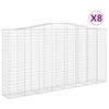 vidaXL 8 db &iacute;ves horganyzott vas gabion kos&aacute;r 400x50x200/220 cm
