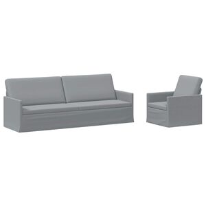 vidaXL Kanap&eacute; Szett 2 pcs Vil&aacute;gossz&uuml;rke Sz&ouml;vet