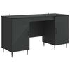 vidaXL Asztal Fekete 142,5 x 50 x 75 cm Szerelt Fa