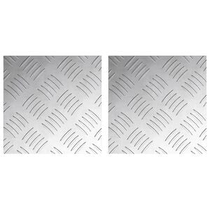 vidaXL L&eacute;pcsőfok 2 db 20 x 20 cm Ez&uuml;st Alum&iacute;nium N&eacute;gyzet