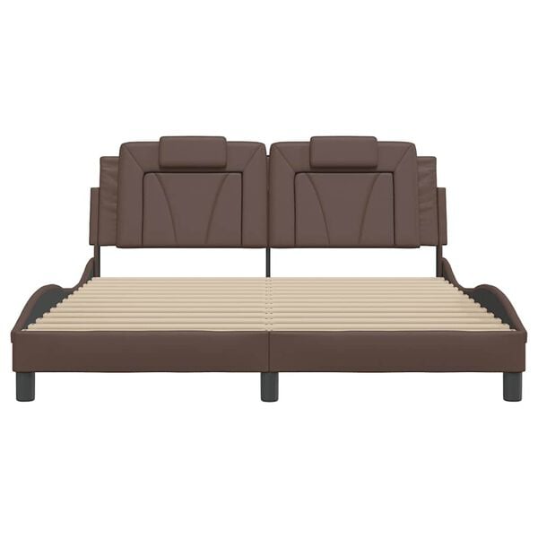 vidaXL barna műbőr &aacute;gykeret Viana matrac n&eacute;lk&uuml;l 160 x 200 cm