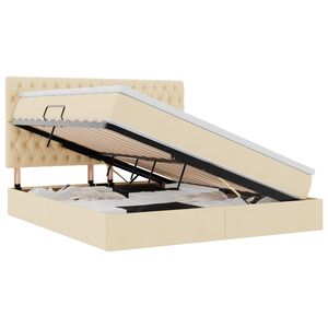 vidaXL &Aacute;gy t&aacute;rol&oacute;val &eacute;s matraccal Kr&eacute;m 180 x 200 cm Poli&eacute;szter