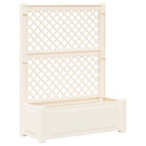 vidaXL Nagy vir&aacute;gtart&oacute; trellissel Feh&eacute;r 99,5 x 43 x 133,5 cm PP