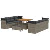 vidaXL Kerti Kanap&eacute; Szett 11 db Sz&uuml;rke polirattan