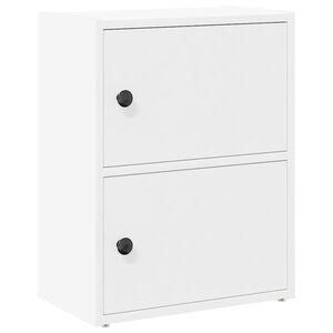 vidaXL feh&eacute;r szerelt fa k&ouml;nyvespolc 40x24x52 cm