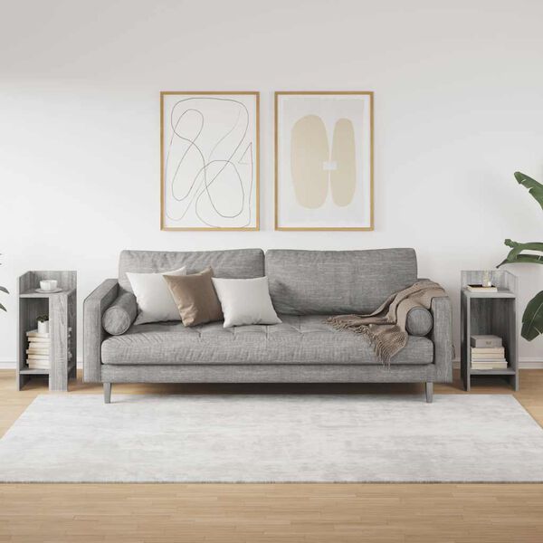 vidaXL 2 db szürke sonoma színű kisasztal polccal 25,5 x 27 x 60 cm