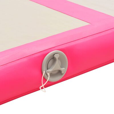 vidaXL rózsaszín PVC felfújható tornaszőnyeg pumpával 400x100x10 cm