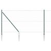 vidaXL Kerítésoszlop Zöld 25 x 1,4 m (50 mm háló) Acél és PVC