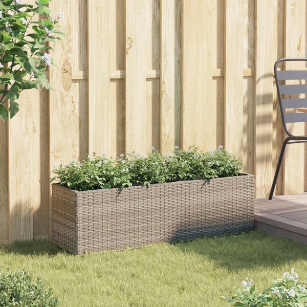 vidaXL sz&uuml;rke polyrattan kerti &uuml;ltetől&aacute;da 3 cser&eacute;ppel 105x30x32 cm