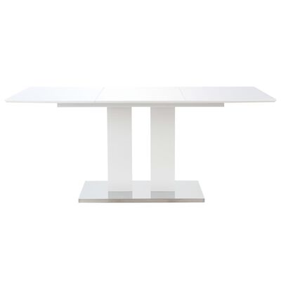vidaXL magasfényű fehér MDF étkezőasztal 180 x 90 x 76 cm