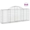vidaXL 10 db &iacute;ves horganyzott vas gabion kos&aacute;r 200x30x80/100 cm