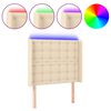 vidaXL kr&eacute;msz&iacute;nű sz&ouml;vet LED-es fejt&aacute;mla 103x16x118/128 cm