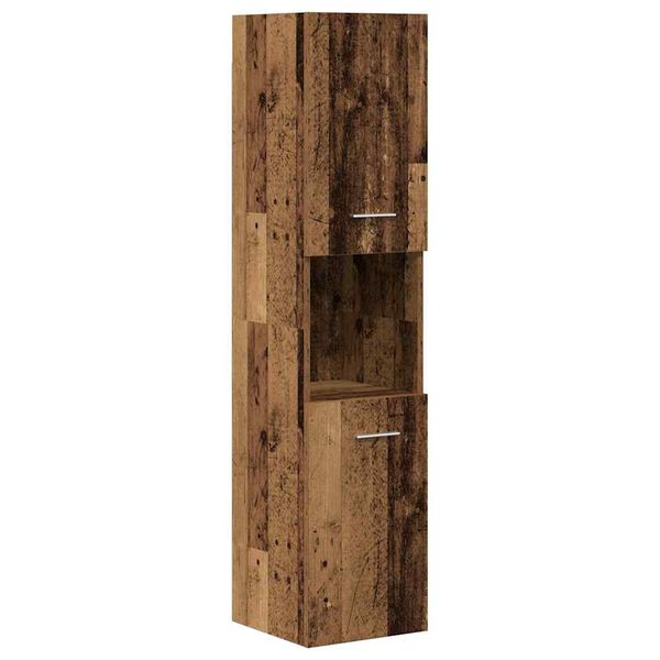 vidaXL 4 r&eacute;szes antik fa sz&iacute;nű szerelt fa f&uuml;rdőszobai b&uacute;torszett