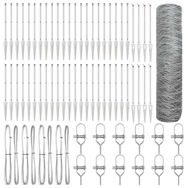 vidaXL Ker&iacute;t&eacute;soszlop Ez&uuml;st 100 x 1 m (36 mm r&aacute;cs) Ac&eacute;l