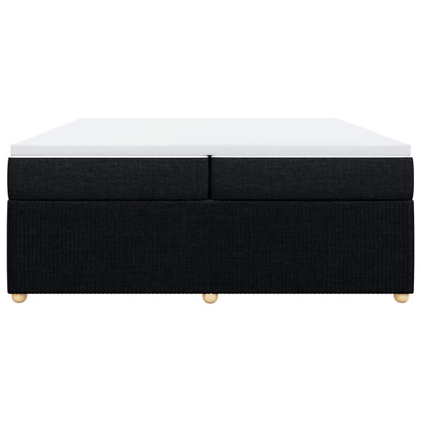 vidaXL fekete sz&ouml;vet rug&oacute;s &aacute;gy matraccal 200 x 200 cm