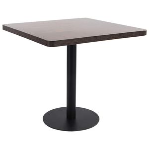 vidaXL s&ouml;t&eacute;tbarna MDF bisztr&oacute;asztal 80 x 80 cm