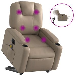 vidaXL elektromos cappuccino műbőr fel&aacute;ll&aacute;st seg&iacute;tő massz&aacute;zsfotel