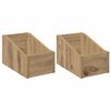 vidaXL LP lemez doboz 2 db K&eacute;zműves T&ouml;lgy 18 x 32 x 18 cm Szerelt Fa
