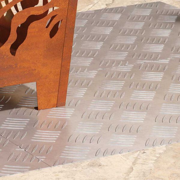 vidaXL L&eacute;pcsőfok N&eacute;gysz&ouml;gletes 4 pcs Ez&uuml;st 70 x 40 cm Alum&iacute;nium