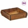 vidaXL T&aacute;lca 4 db Barna 29 x 31 x 10 cm Szil&aacute;rd &Uacute;jrahasznos&iacute;tott Fa