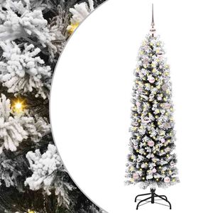 vidaXL Mű kar&aacute;csonyfa 150 LED-del Z&ouml;ld 150 cm PVC, ac&eacute;l &eacute;s műanyag