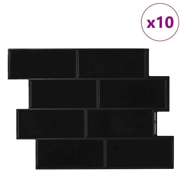 vidaXL Metrócsempe 10 pcs Fekete 29.4 x 21.4 cm Poliuretán és PET